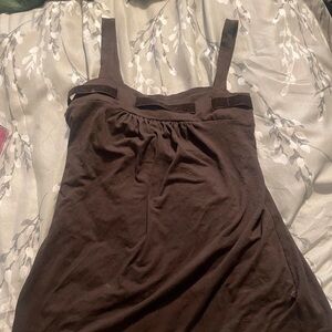 vintage brown cami with lace